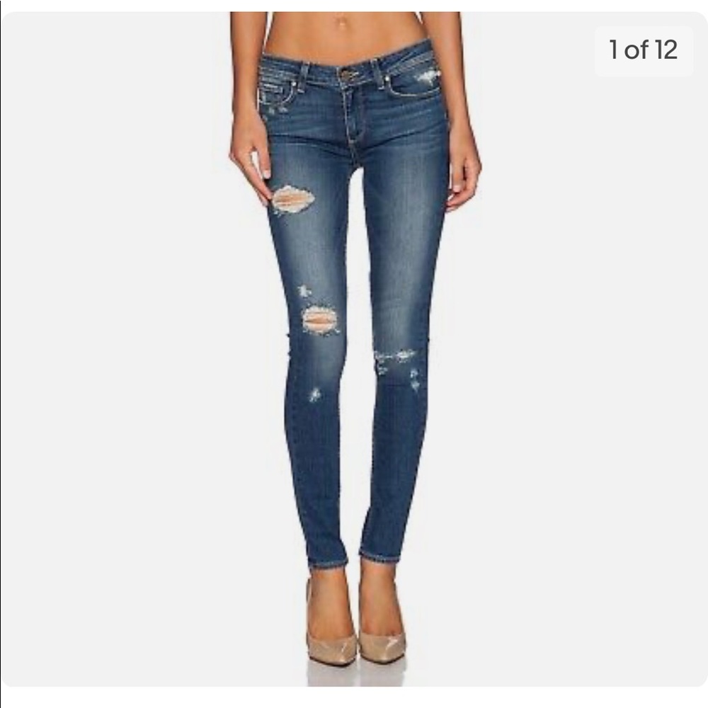 Paige Denim Verdugo Ultra Skinny Jeans - Danica Destructed Distressed Size 27
